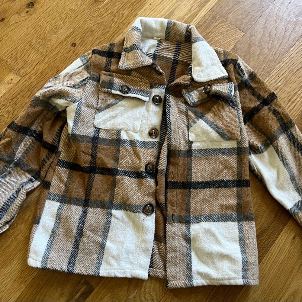 Girls Plaid Shacket